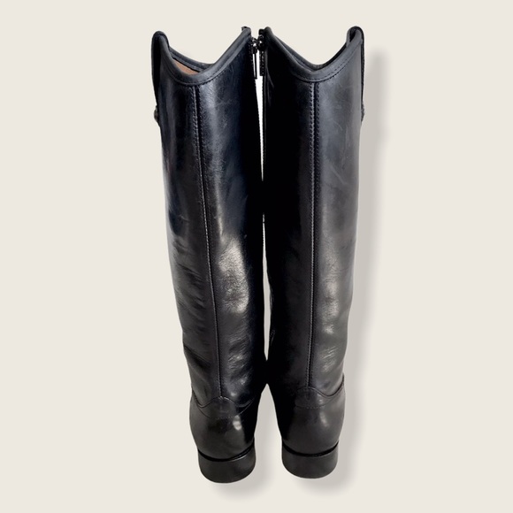 Frye Melissa Button Black Leather Knee High Boot - Picture 12 of 16